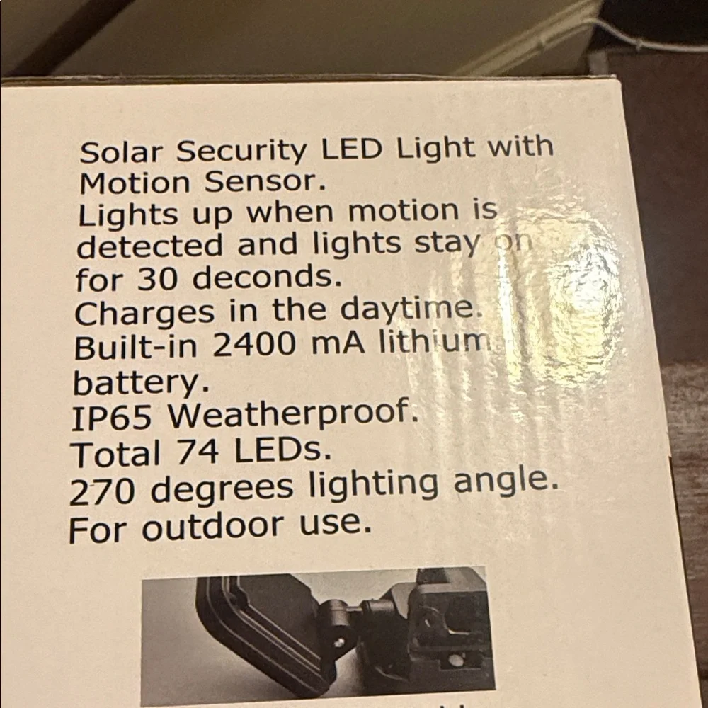 Solar Security Light with Motion Sensor - Black
